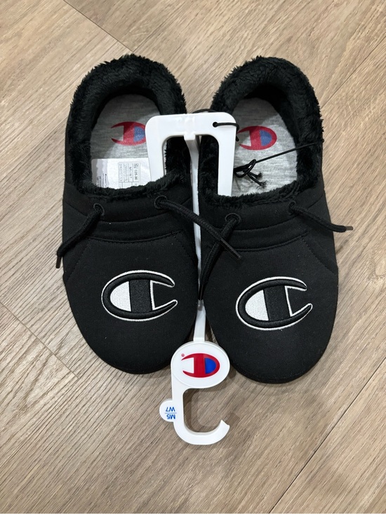 Champion Other - Champion Black Slippers with Red & Blue Logo Men Size 5/ Womens Size 7